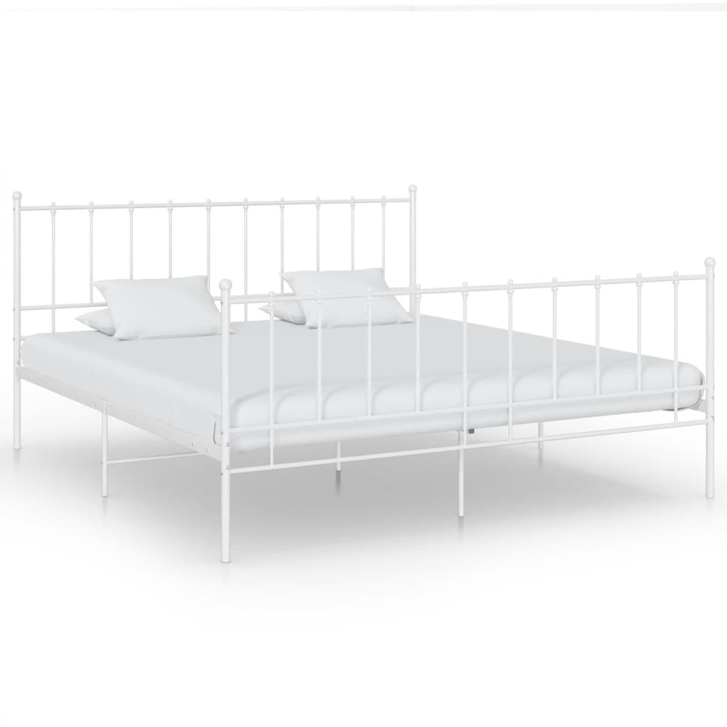 Vetonek Estructura de cama sin colchón metal blanco 180x200 cm