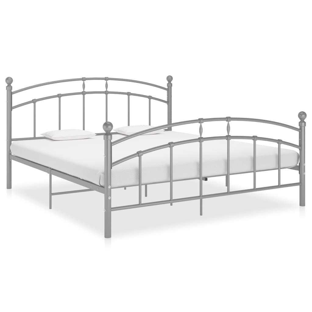 Vetonek Estructura de cama sin colchón metal gris 140x200 cm