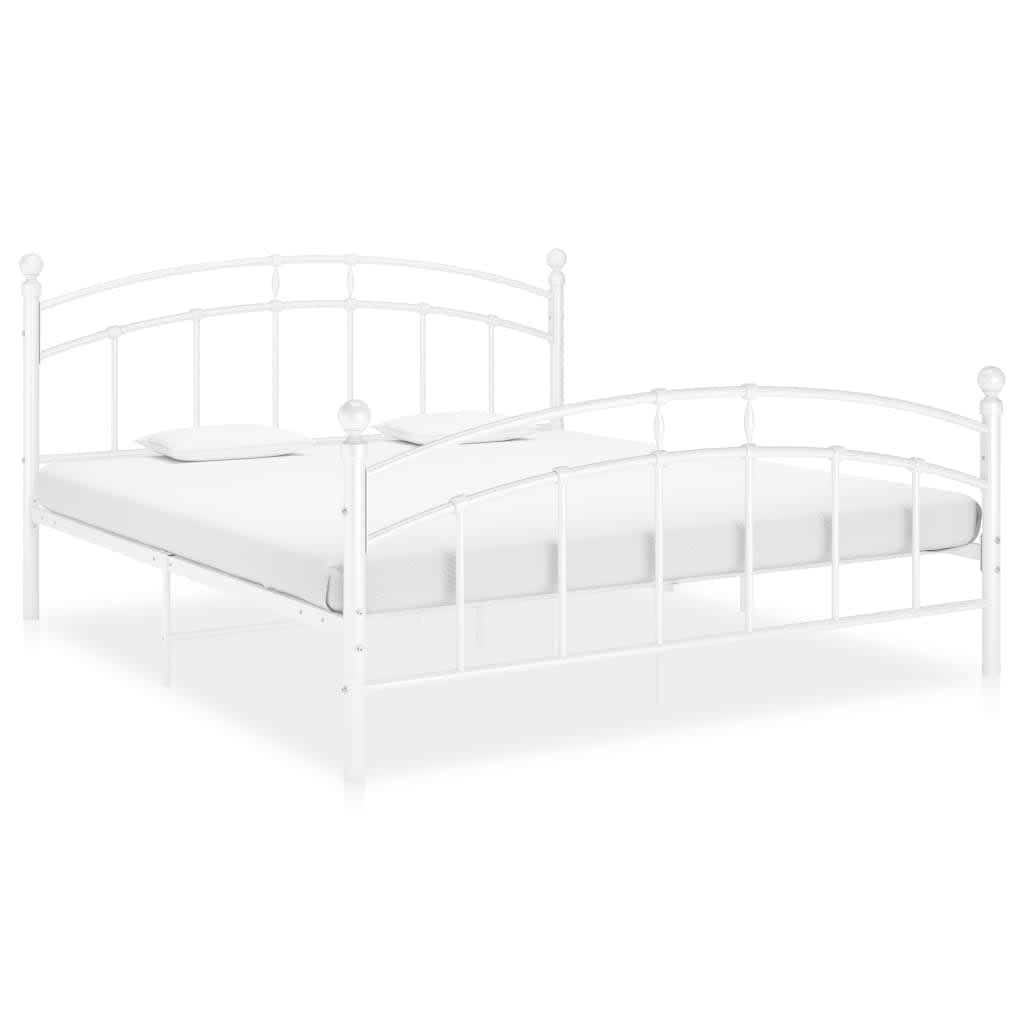 Vetonek Estructura de cama sin colchón metal blanco 180x200 cm