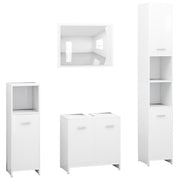 Vetonek Conjunto de muebles de baño 4 pzas madera contrachapada blanco