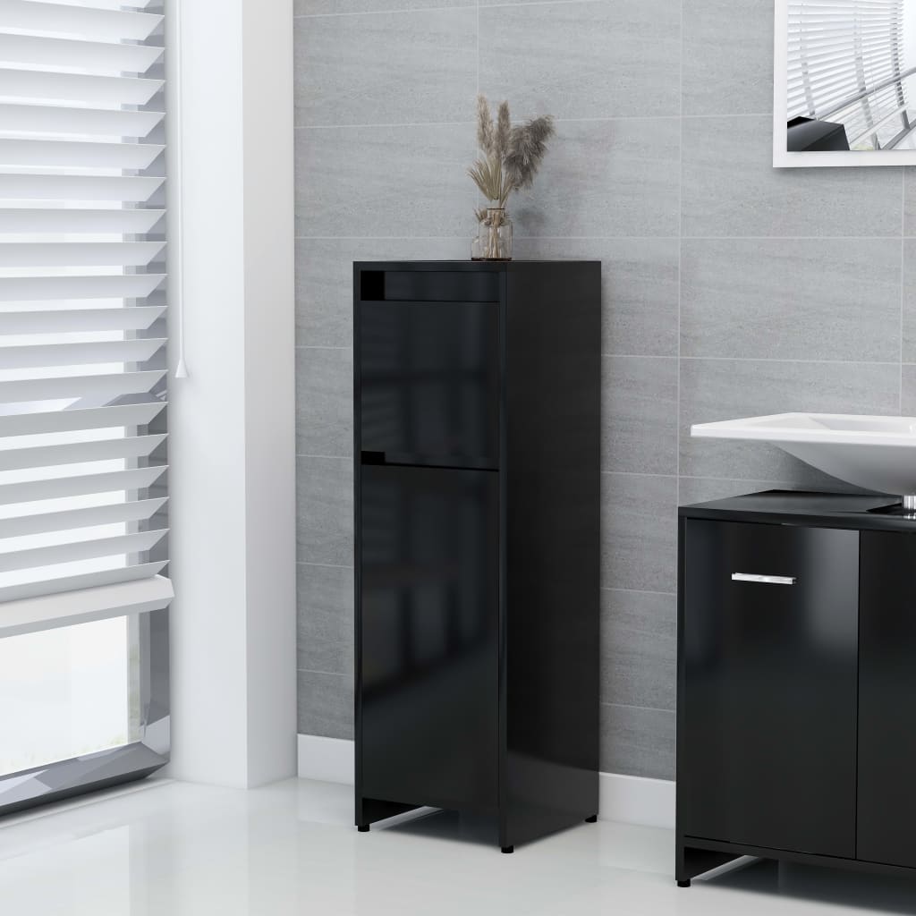 Juego de muebles de baño 3 pzas madera de ingeniería negro - Vetonek