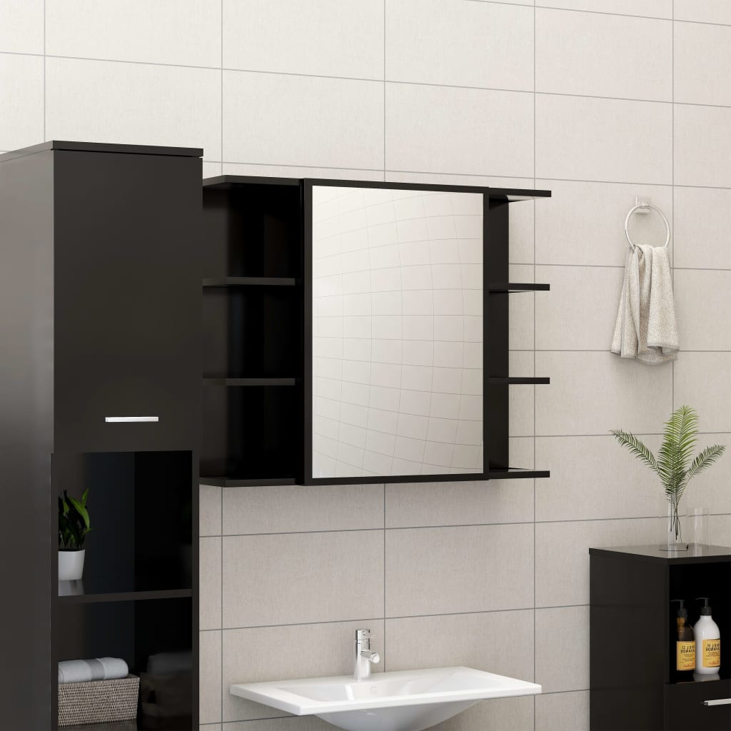 Juego de muebles de baño 3 pzas madera sintetizada Nexus negro - Vetonek