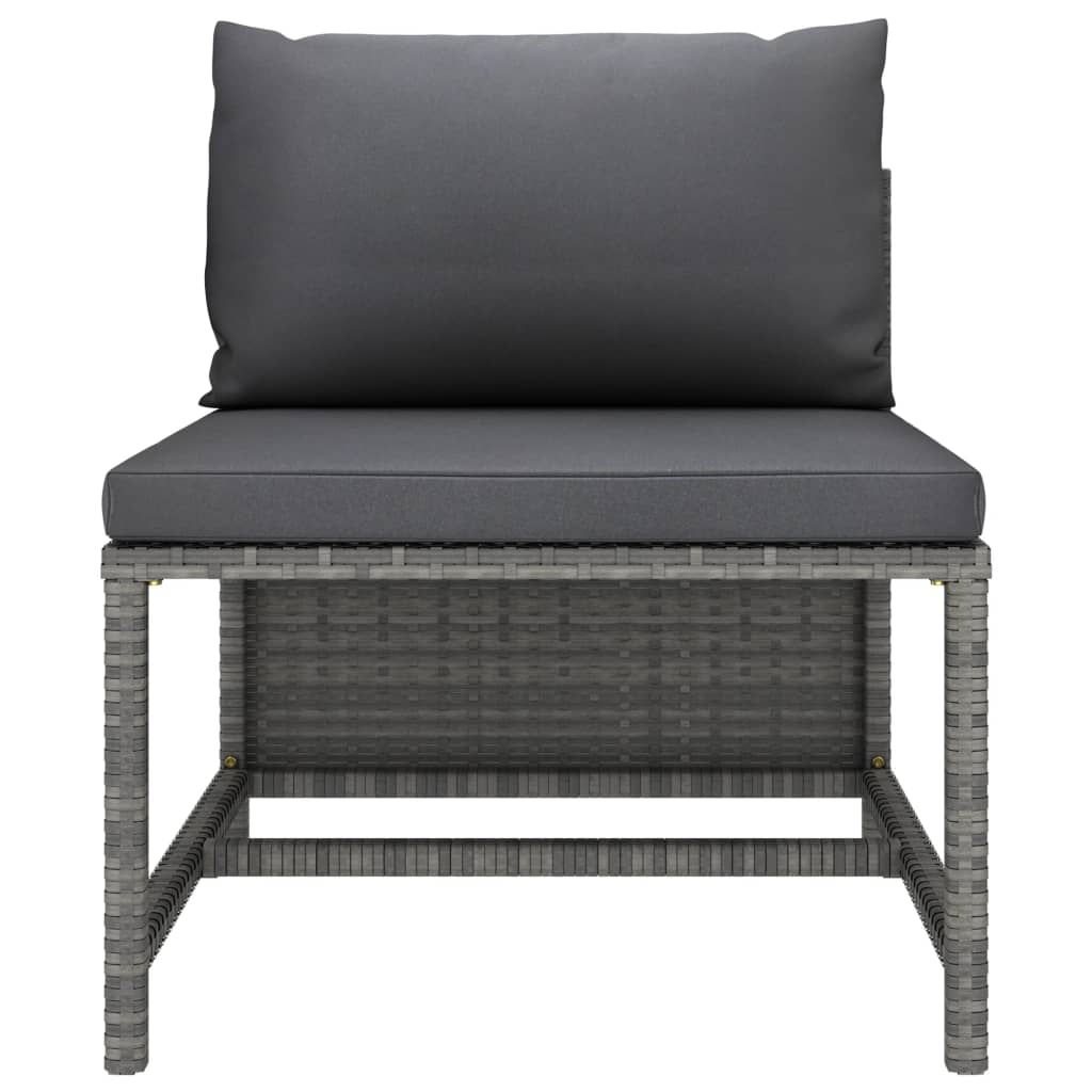 Sofas de jardin à 3 pièces ensembles et coussins de rotin synthétique gris