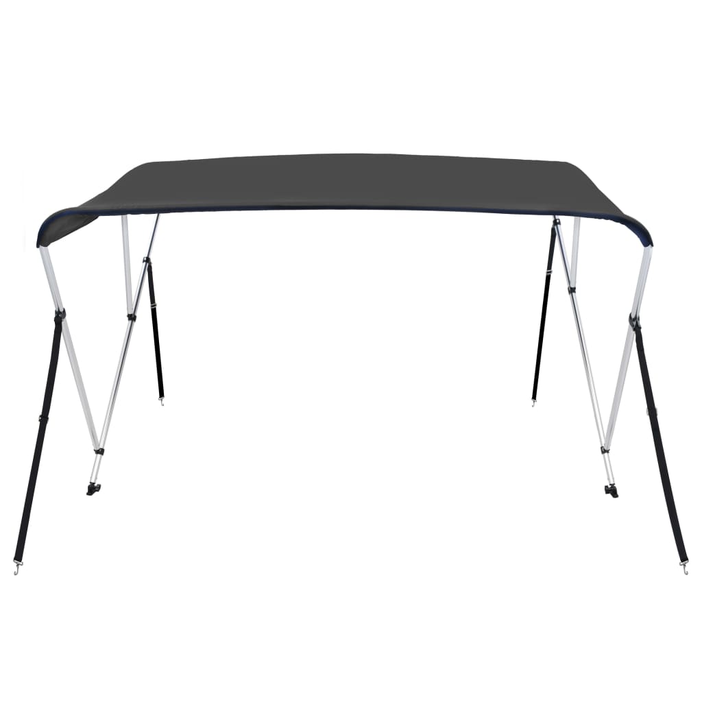 Toldo Bimini de 3 arcos gris antracita 183x160x137 cm