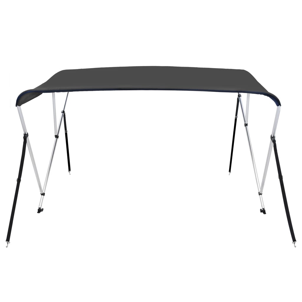 Toldo Bimini de 3 arcos gris antracita 183x196x137 cm