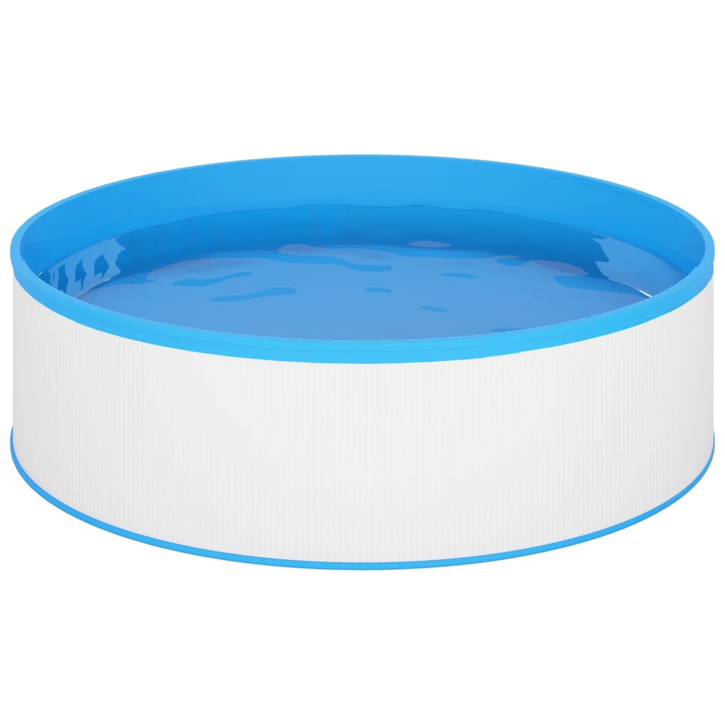 Piscina de chapoteo blanca de 350x90 cm ideal para jardines y espacios exteriores.