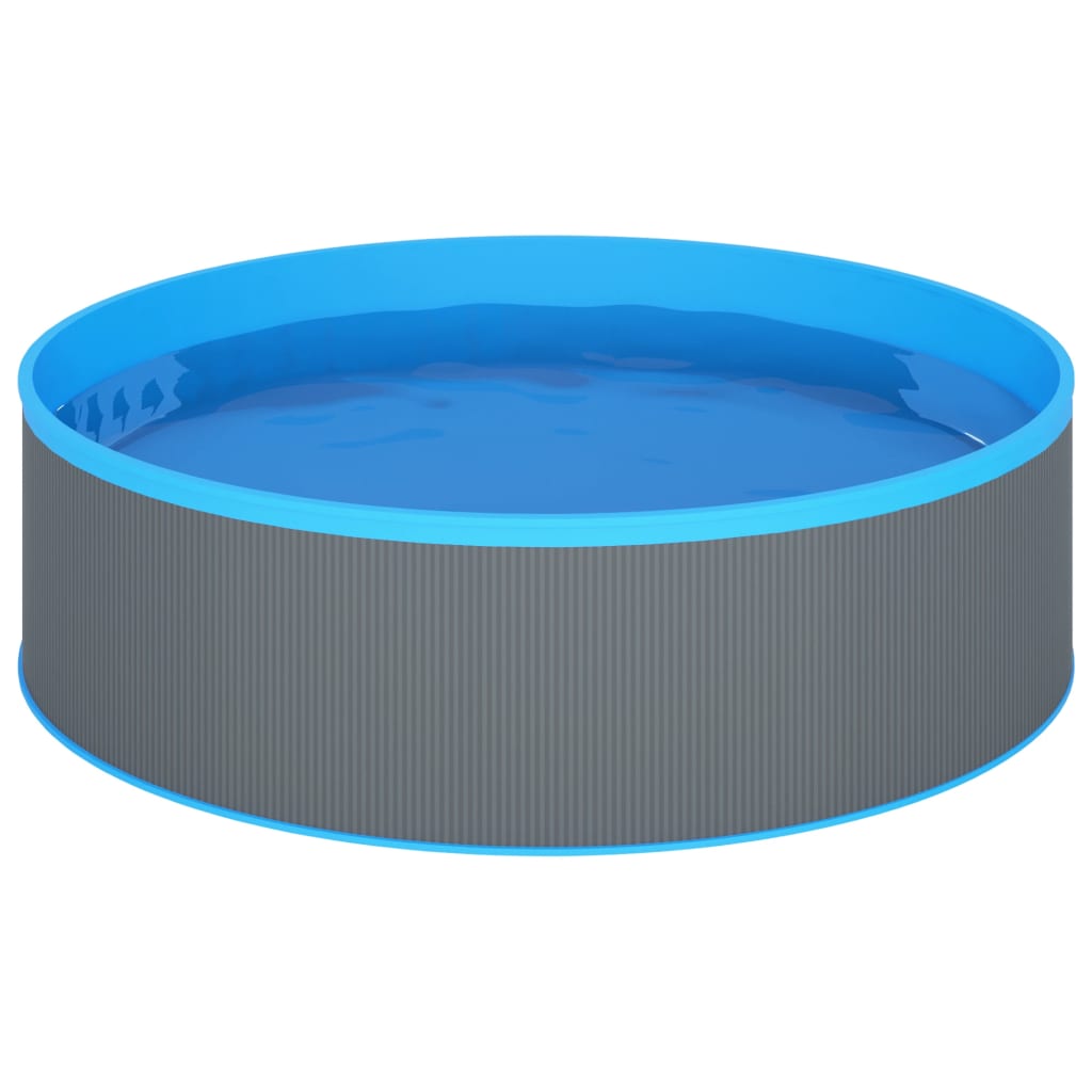 Piscina de chapoteo gris de 350x90 cm ideal para jardines y espacios exteriores.