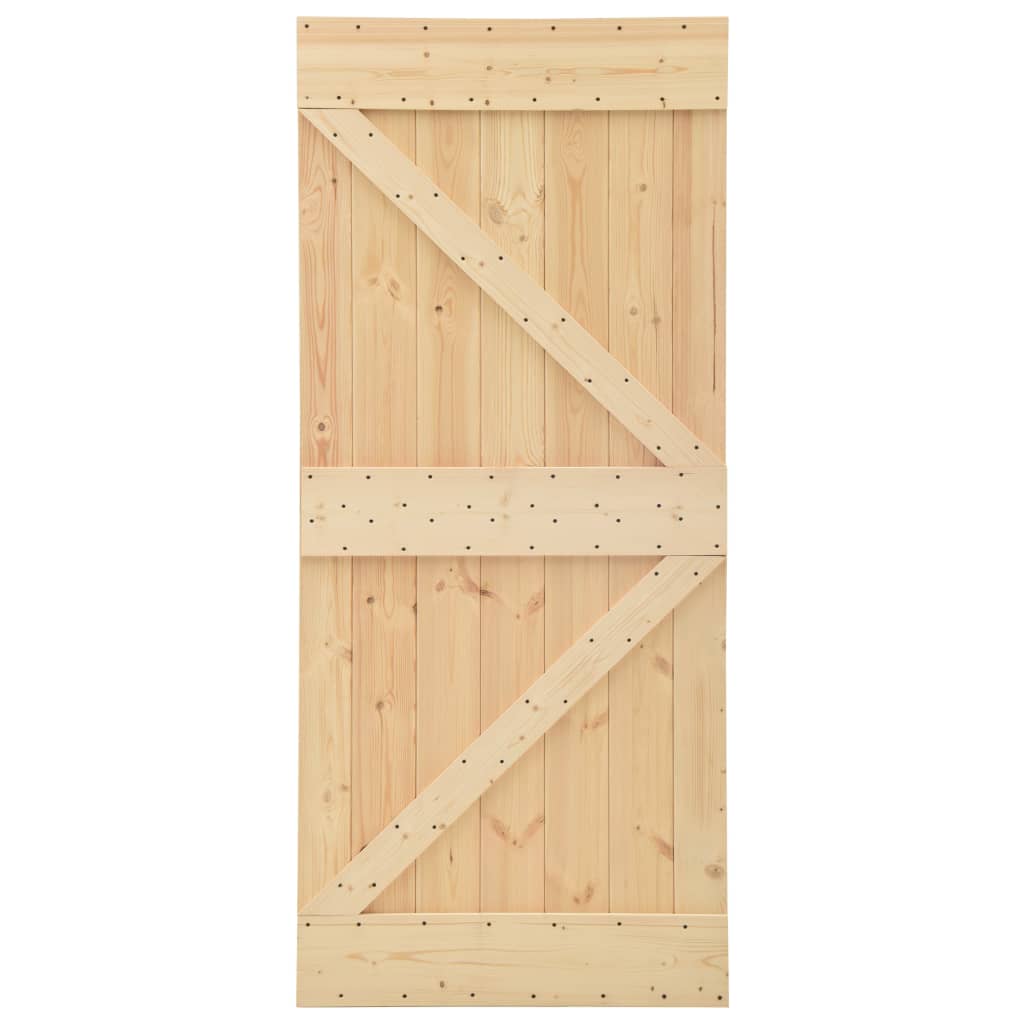 Puerta corredera con herrajes madera maciza de pino 80x210 cm vidaXL