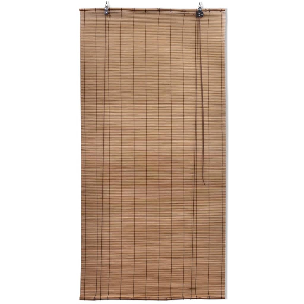 Estor enrollable de bambú 2 unidades marrón 120x220 cm vidaXL