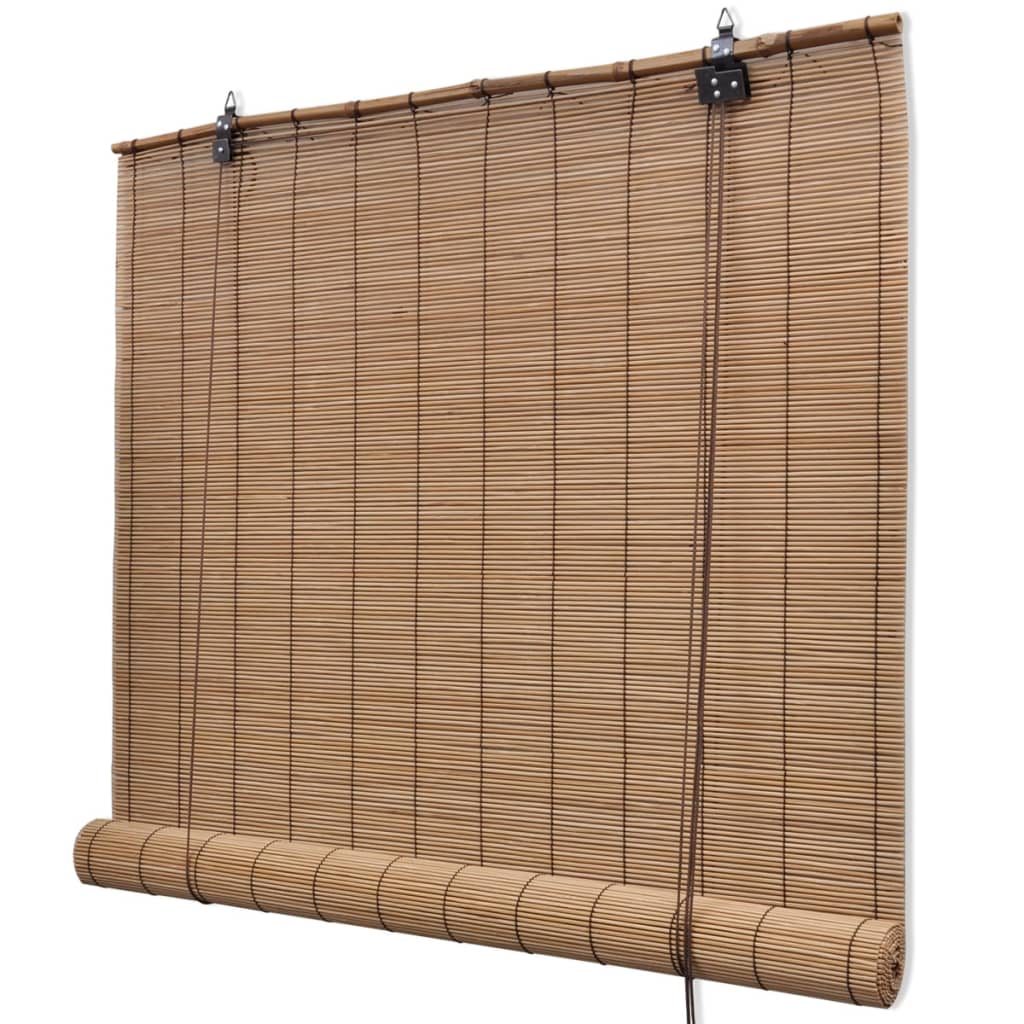 Estor enrollable de bambú 2 unidades marrón 120x220 cm vidaXL