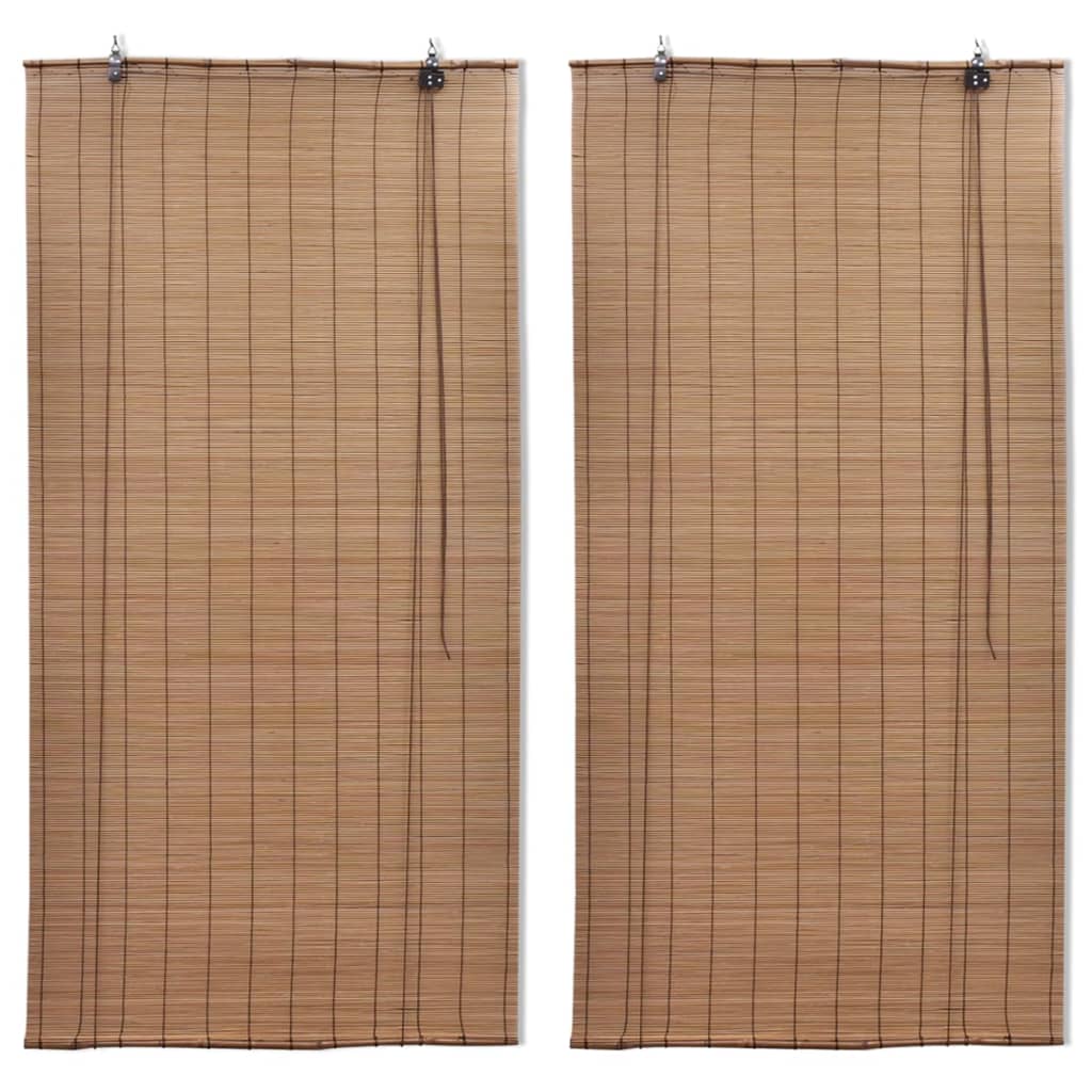 Vetonek Estor enrollable de bambú 2 unidades marrón 150x220 cm