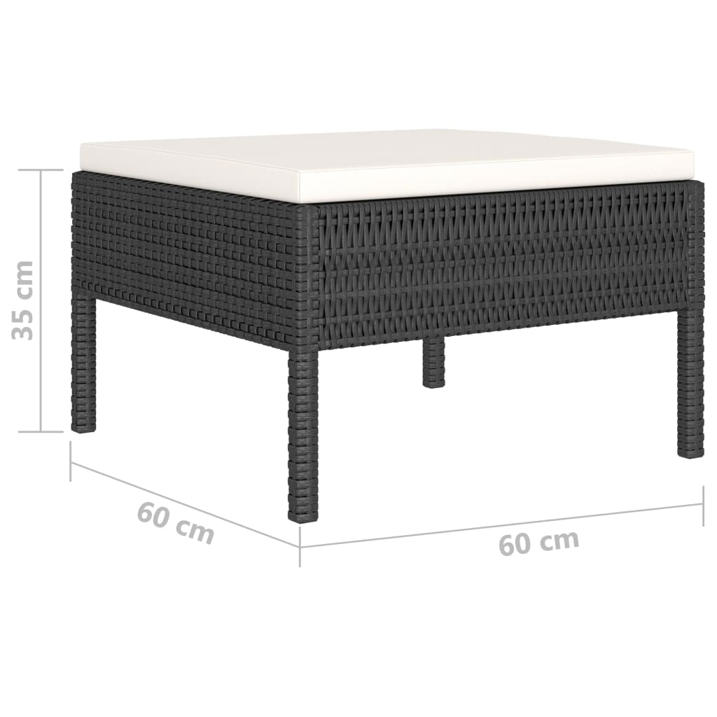 Set de muebles de jardín 4 pzas y cojines ratán sintético negro - Vetonek