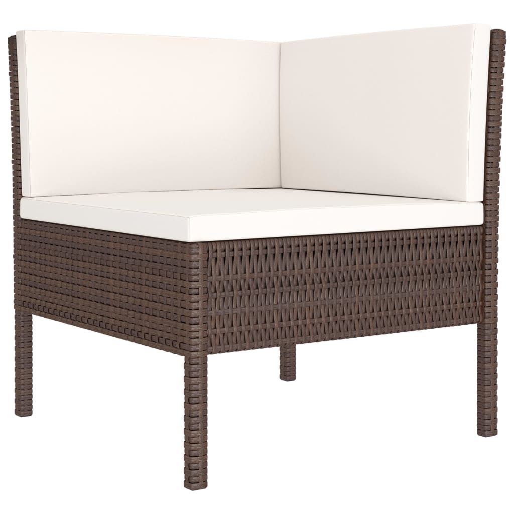 Set mobili da giardino 9 pezzi e rattan sintetico marrone