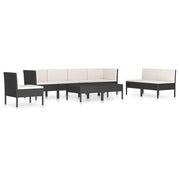 Set de muebles de jardín 9 pzas y cojines ratán sintético negro v8478 Vetonek