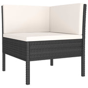Set de muebles de jardín 9 pzas y cojines ratán sintético negro v8478 Vetonek