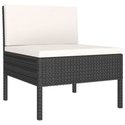 Set de muebles de jardín 9 pzas y cojines ratán sintético negro v8478 Vetonek