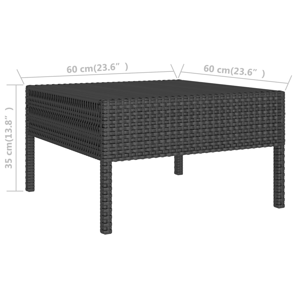 Set de muebles de jardín 9 pzas y cojines ratán sintético negro vidaXL