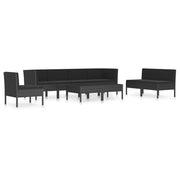 Set de muebles de jardín 9 pzas y cojines ratán sintético negro v8485 Vetonek