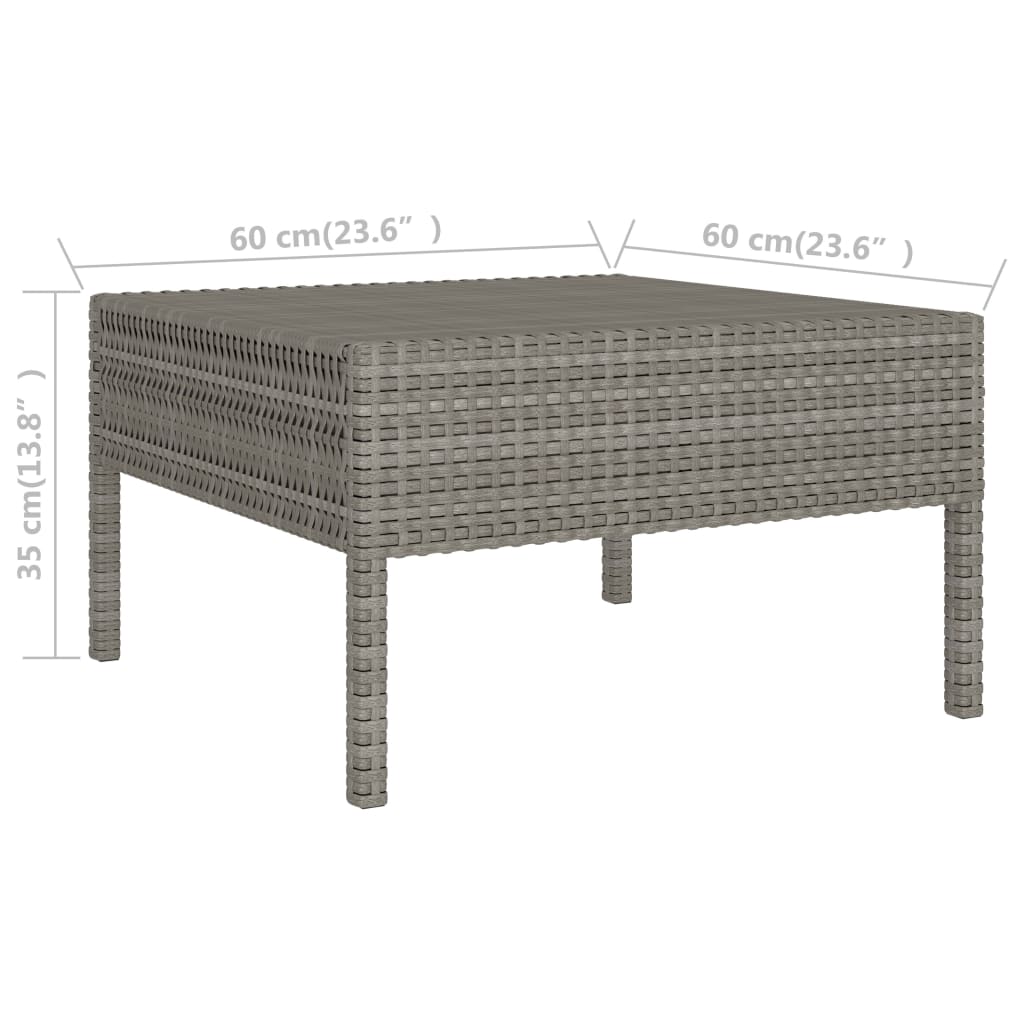 Set de muebles de jardín 9 pzas y cojines ratán sintético gris vidaXL