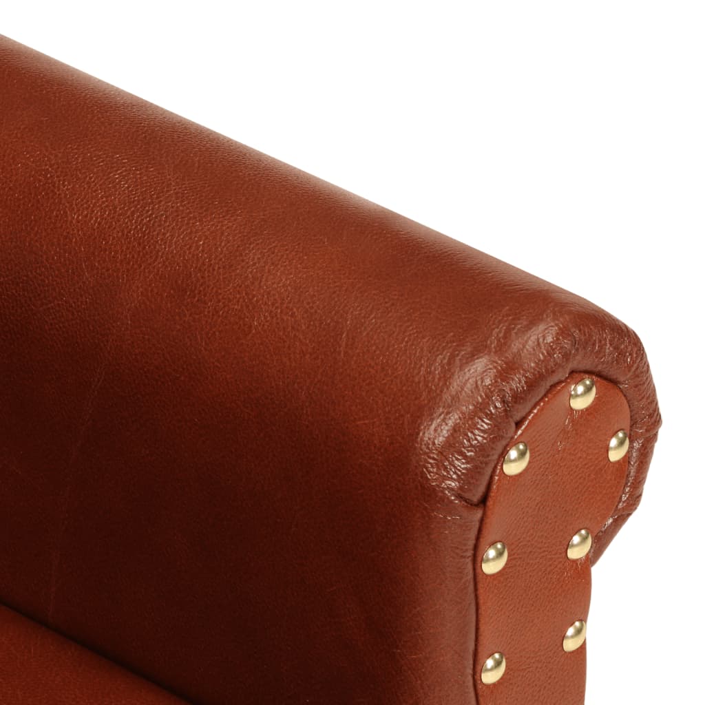 Sillón butaca de cuero auténtico marrón vidaXL