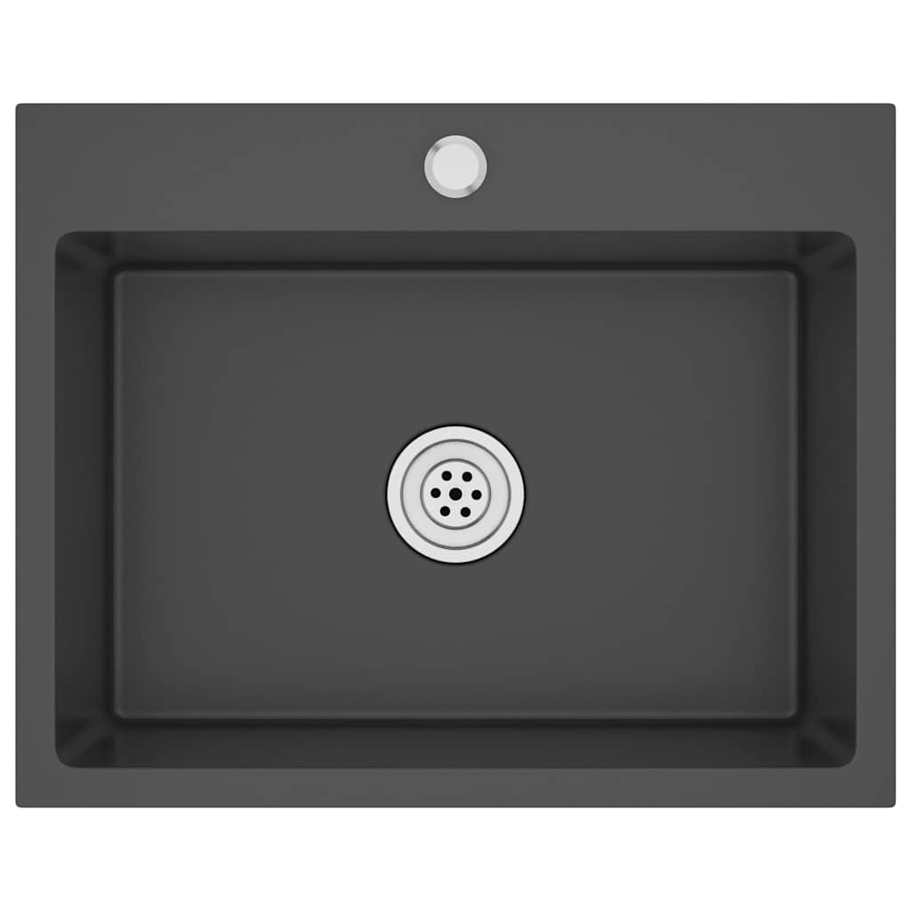 Fregadero hecho a mano de acero inoxidable negro v9116 - Vetonek