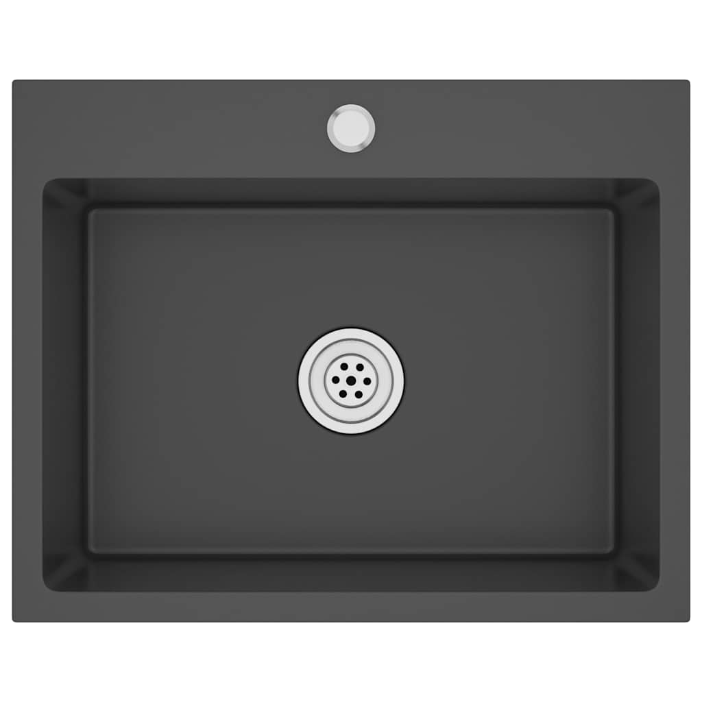 Fregadero hecho a mano de acero inoxidable negro - Vetonek