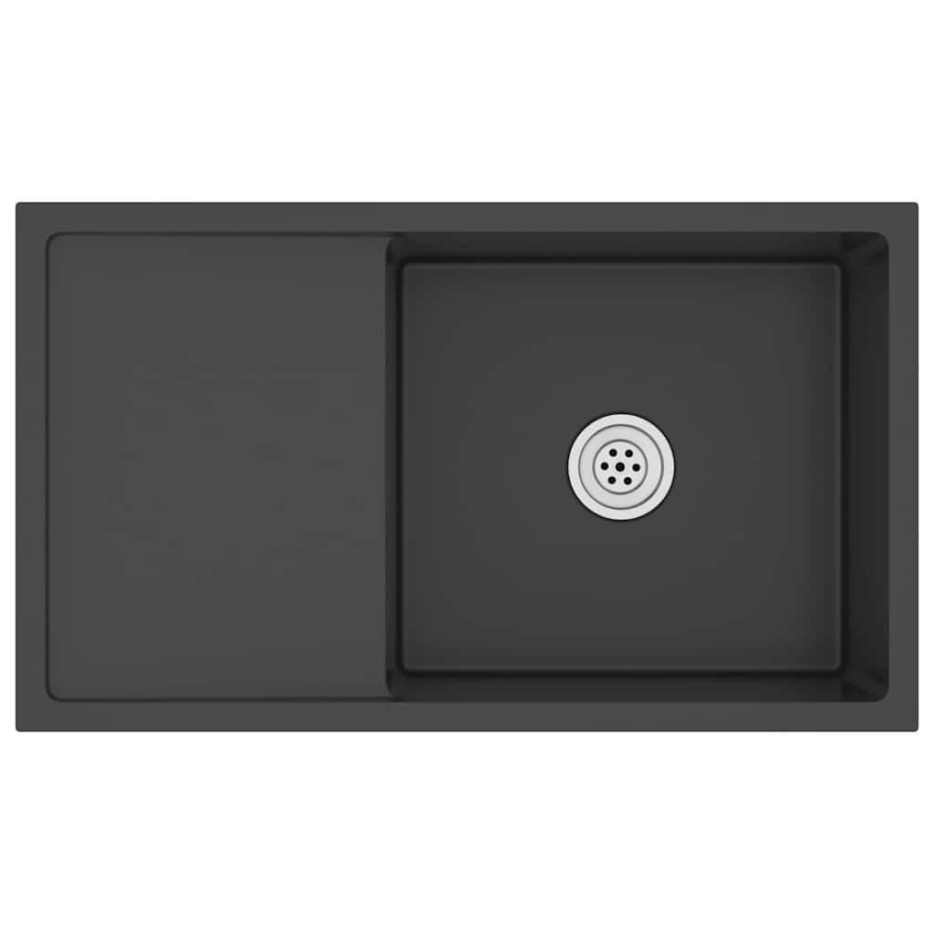 Fregadero hecho a mano de acero inoxidable negro - Vetonek