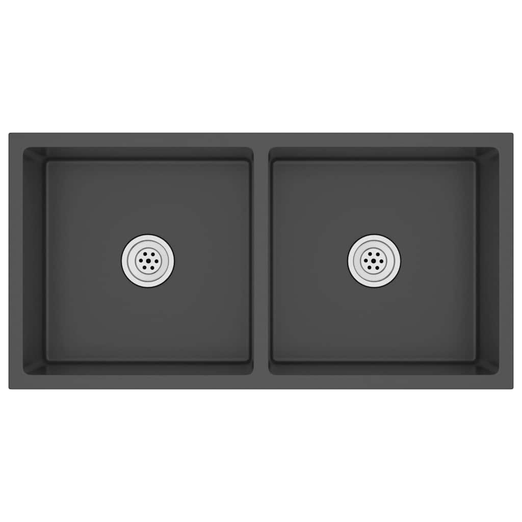 Fregadero hecho a mano acero inoxidable negro v9239 - Vetonek