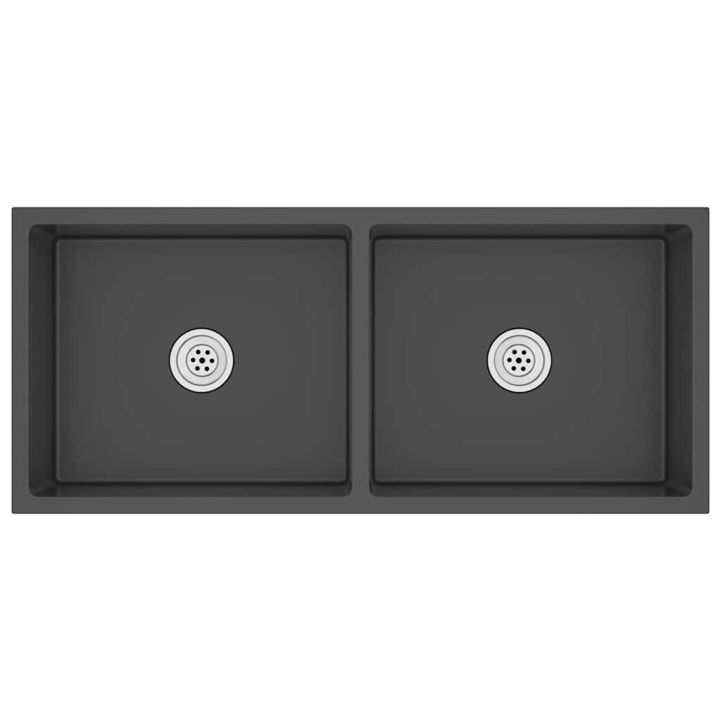 Vetonek Fregadero hecho a mano acero inoxidable negro