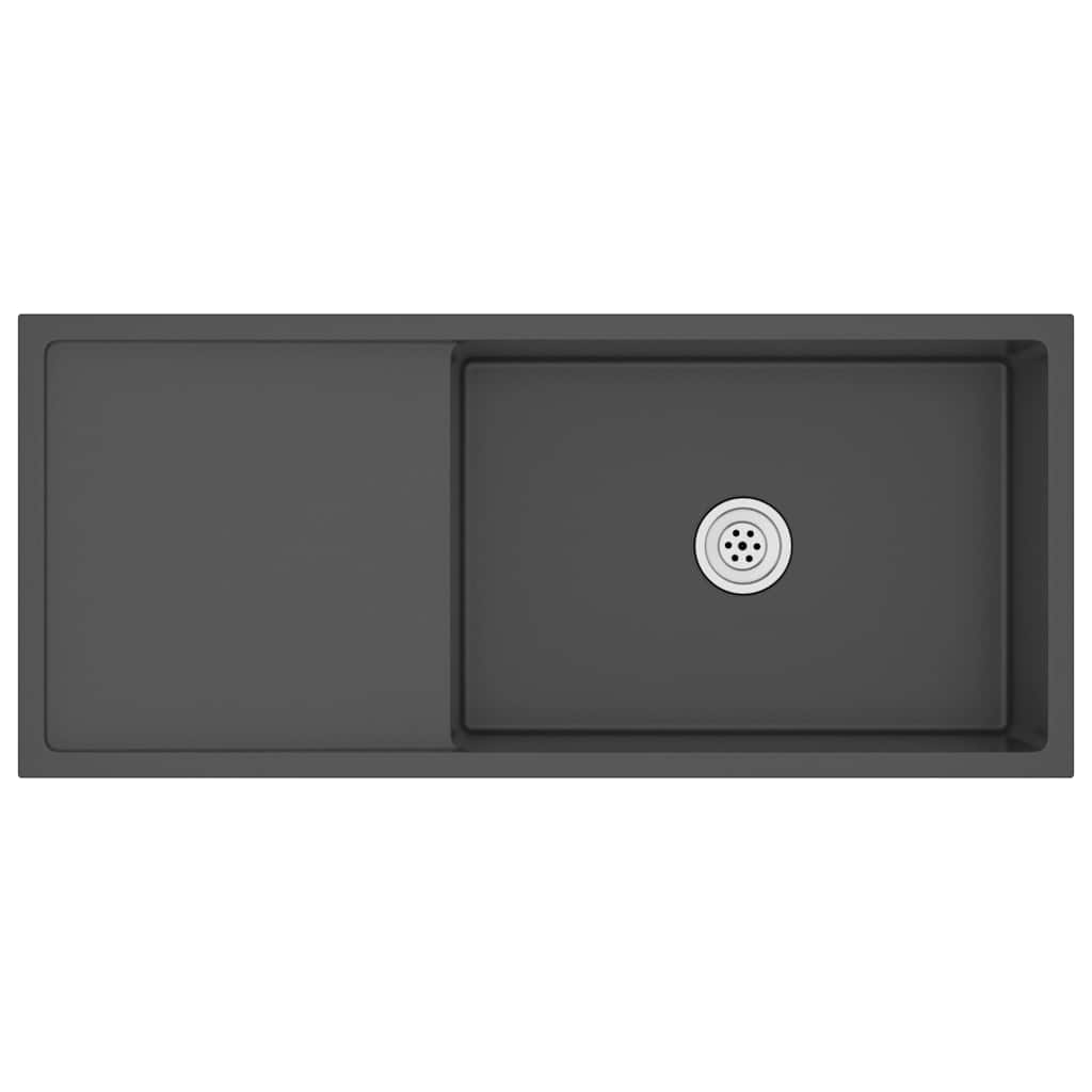 Vetonek Fregadero hecho a mano acero inoxidable negro