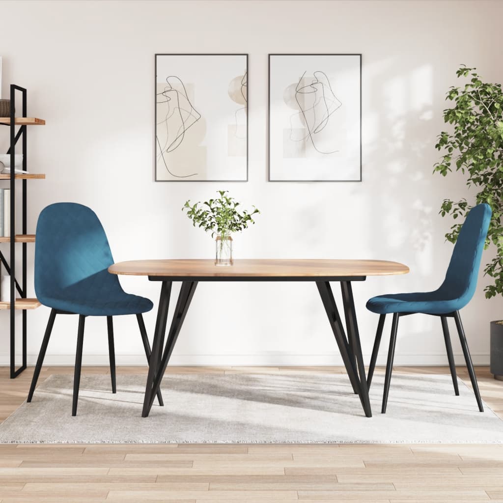 Vetonek Sillas de comedor 2 unidades terciopelo azul