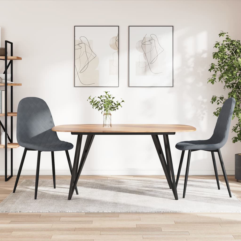 Vetonek Sillas de comedor 2 unidades terciopelo gris oscuro