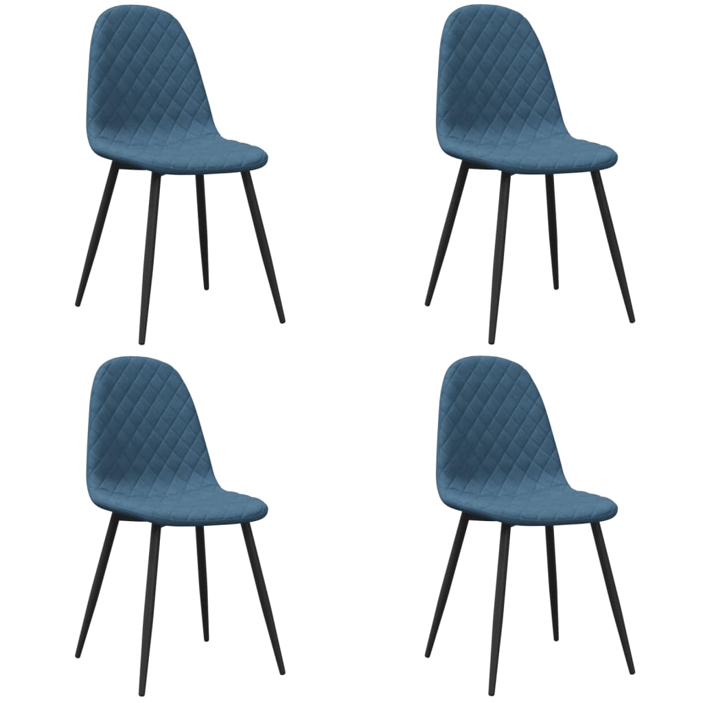 Sillas de comedor 4 unidades terciopelo azul vidaXL