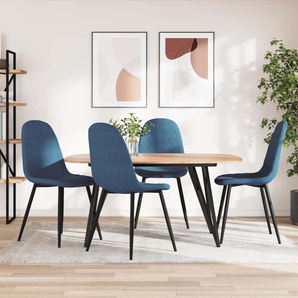 Vetonek Sillas de comedor 4 unidades terciopelo azul