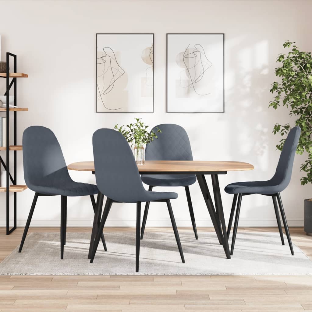 Vetonek Sillas de comedor 4 unidades terciopelo gris oscuro