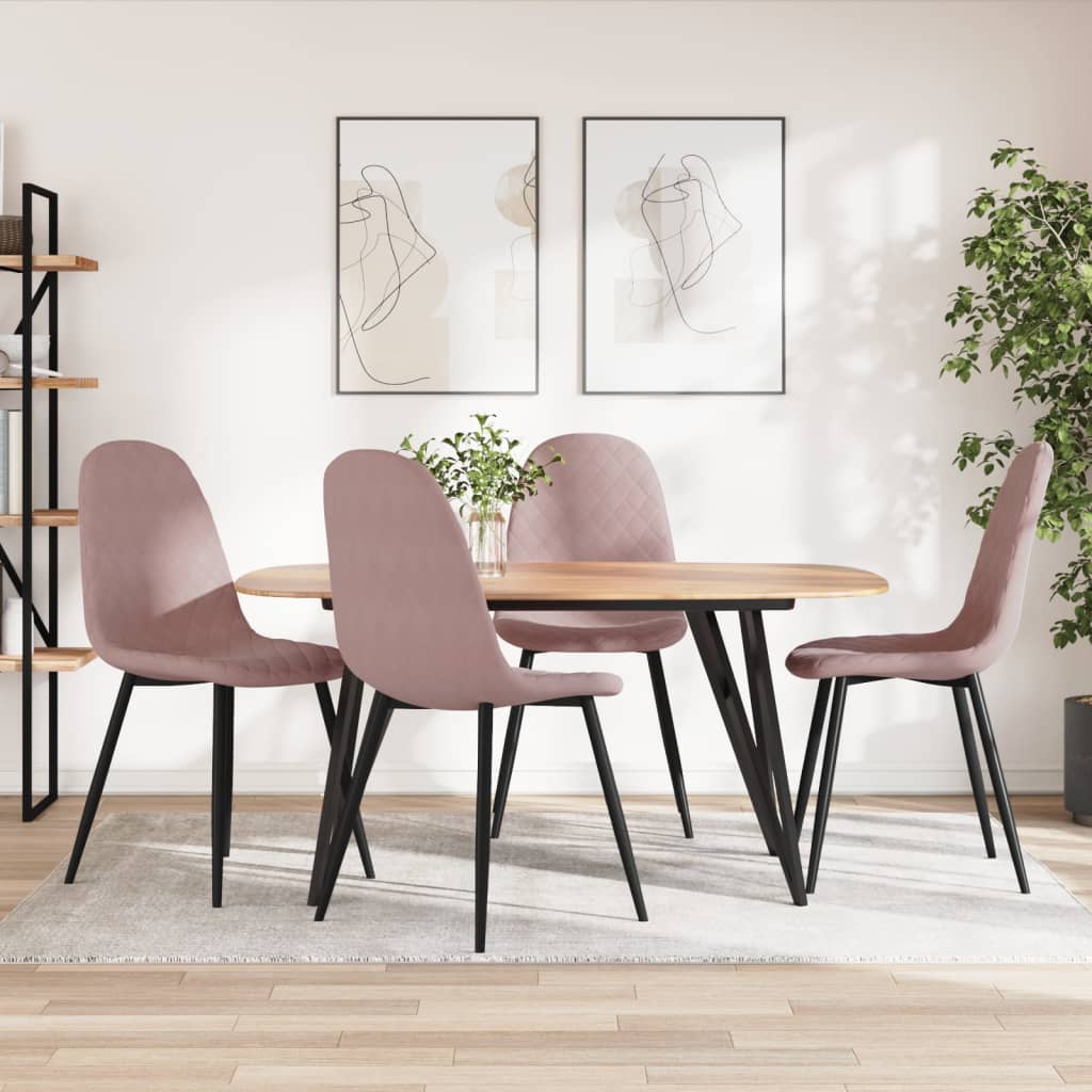 Vetonek Sillas de comedor 4 unidades terciopelo rosa