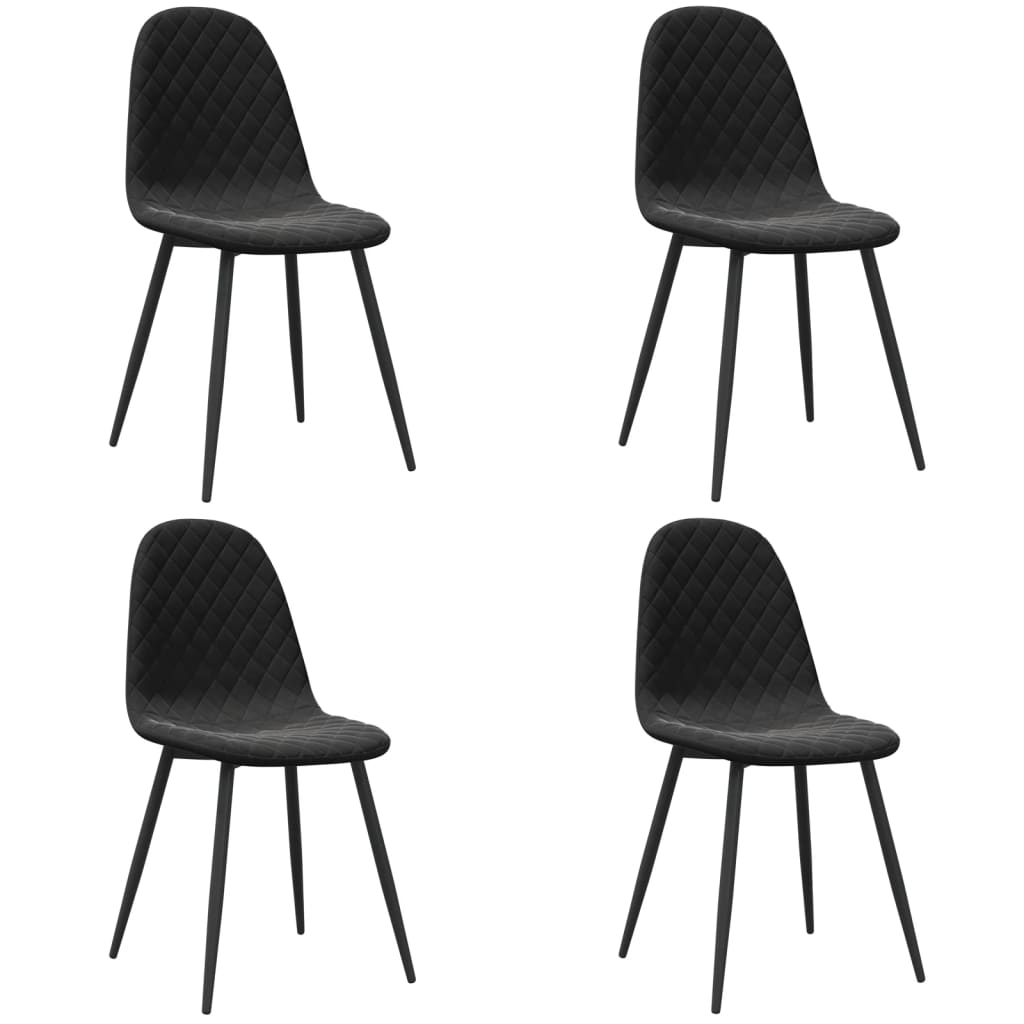 Sillas de comedor 4 unidades terciopelo negro vidaXL