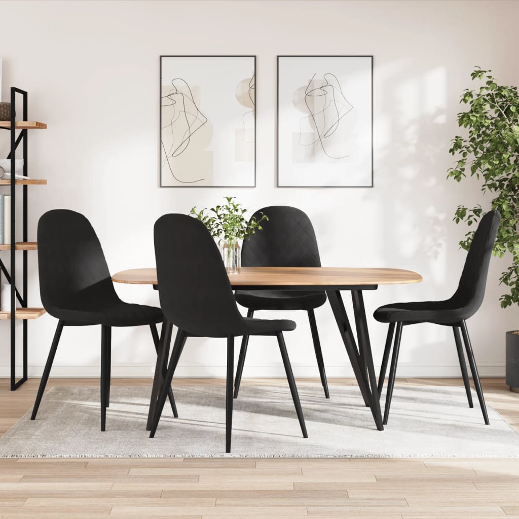 Vetonek Sillas de comedor 4 unidades terciopelo negro