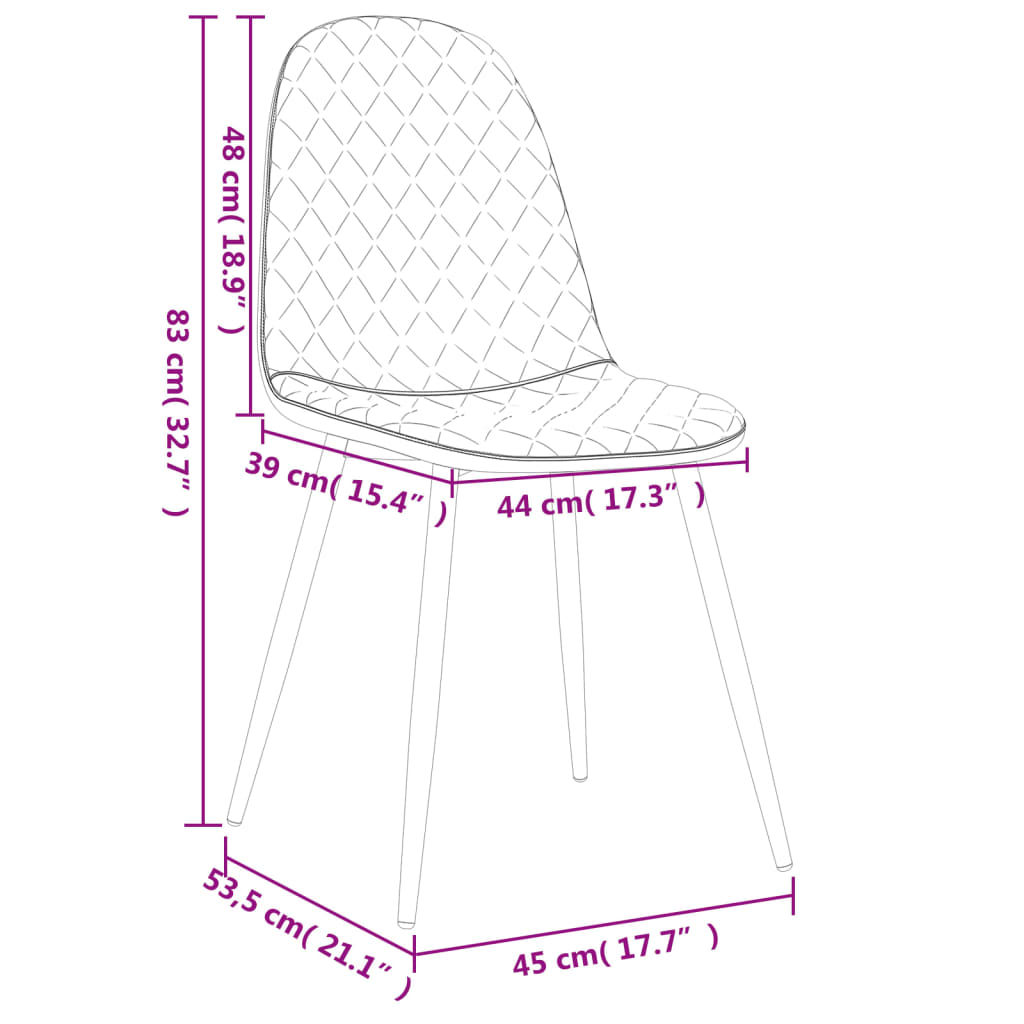 Sillas de comedor 4 unidades terciopelo negro vidaXL