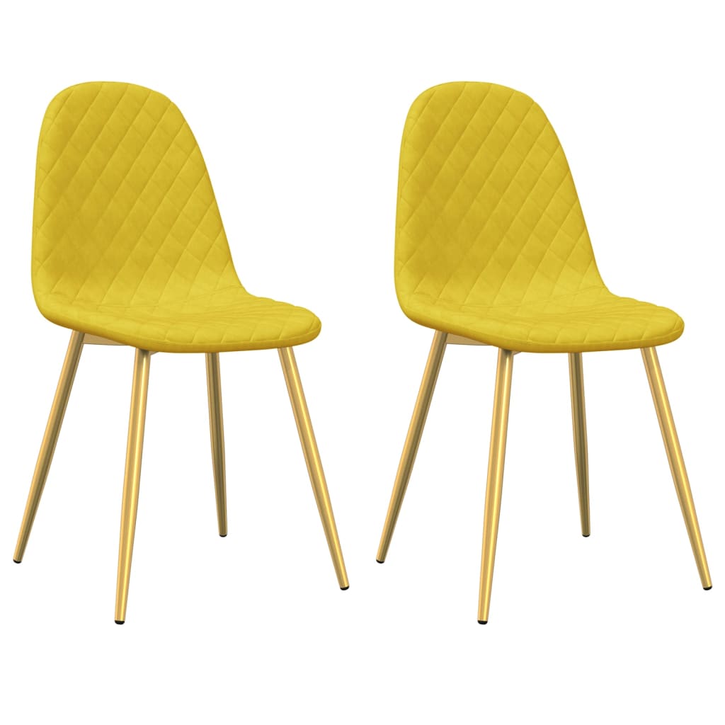 Sillas de comedor 2 uds terciopelo amarillo mostaza vidaXL