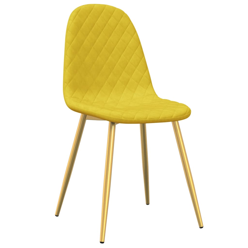 Sillas de comedor 2 uds terciopelo amarillo mostaza vidaXL