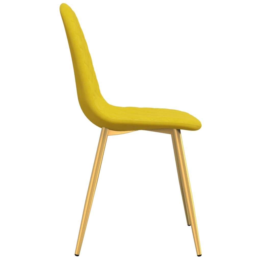 Sillas de comedor 2 uds terciopelo amarillo mostaza vidaXL