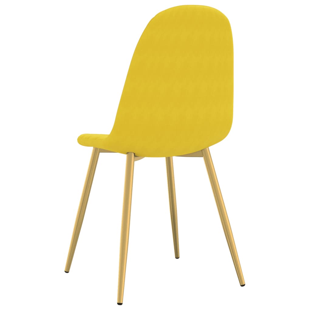 Sillas de comedor 2 uds terciopelo amarillo mostaza vidaXL