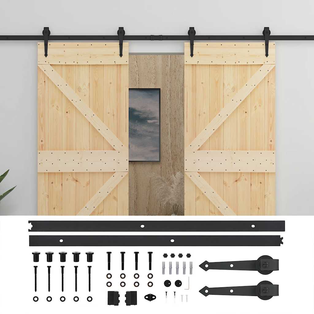 Puerta corredera con herrajes madera maciza de pino 80x210 cm vidaXL