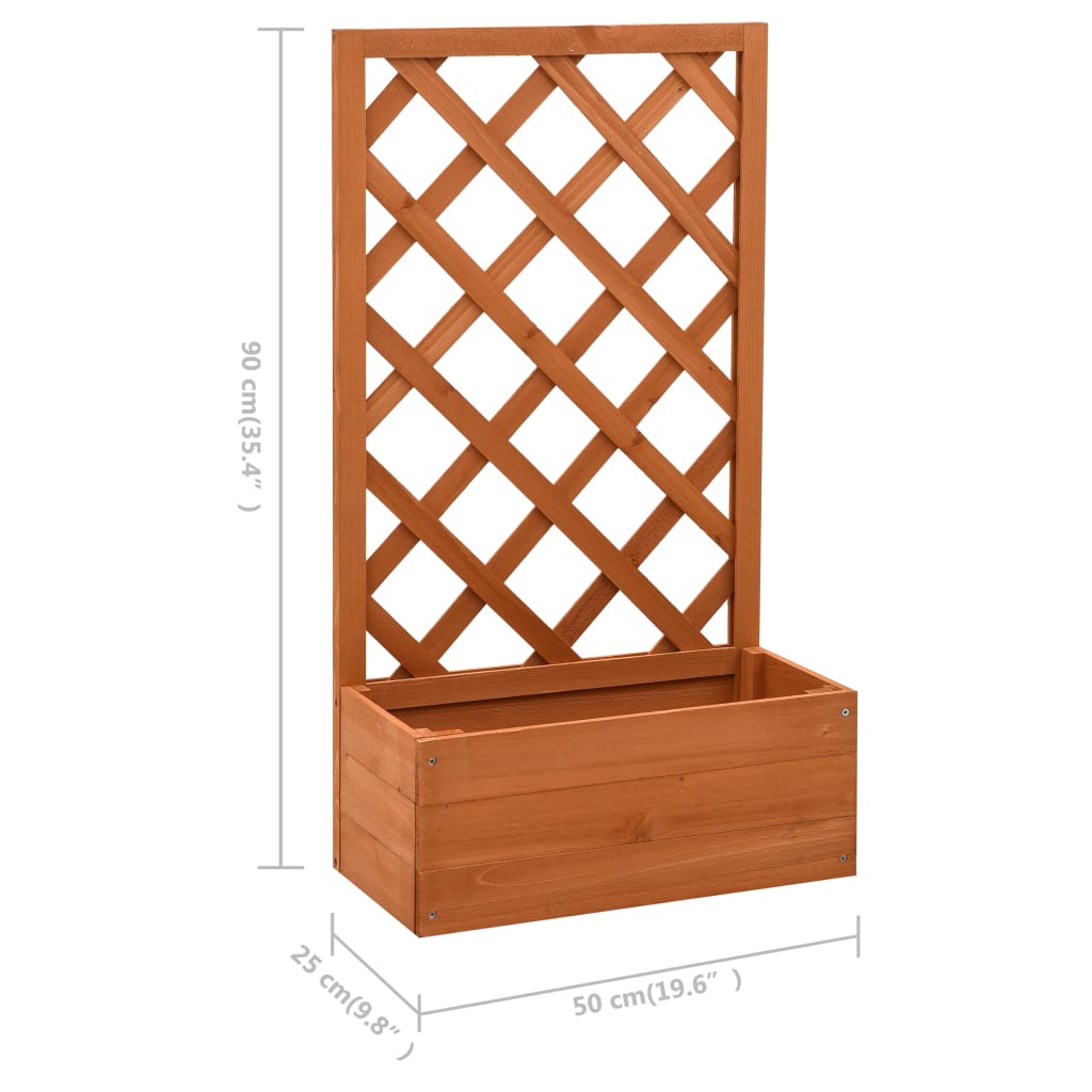 Jardinera enrejada de jardín madera abeto naranja 50x25x90 cm vidaXL