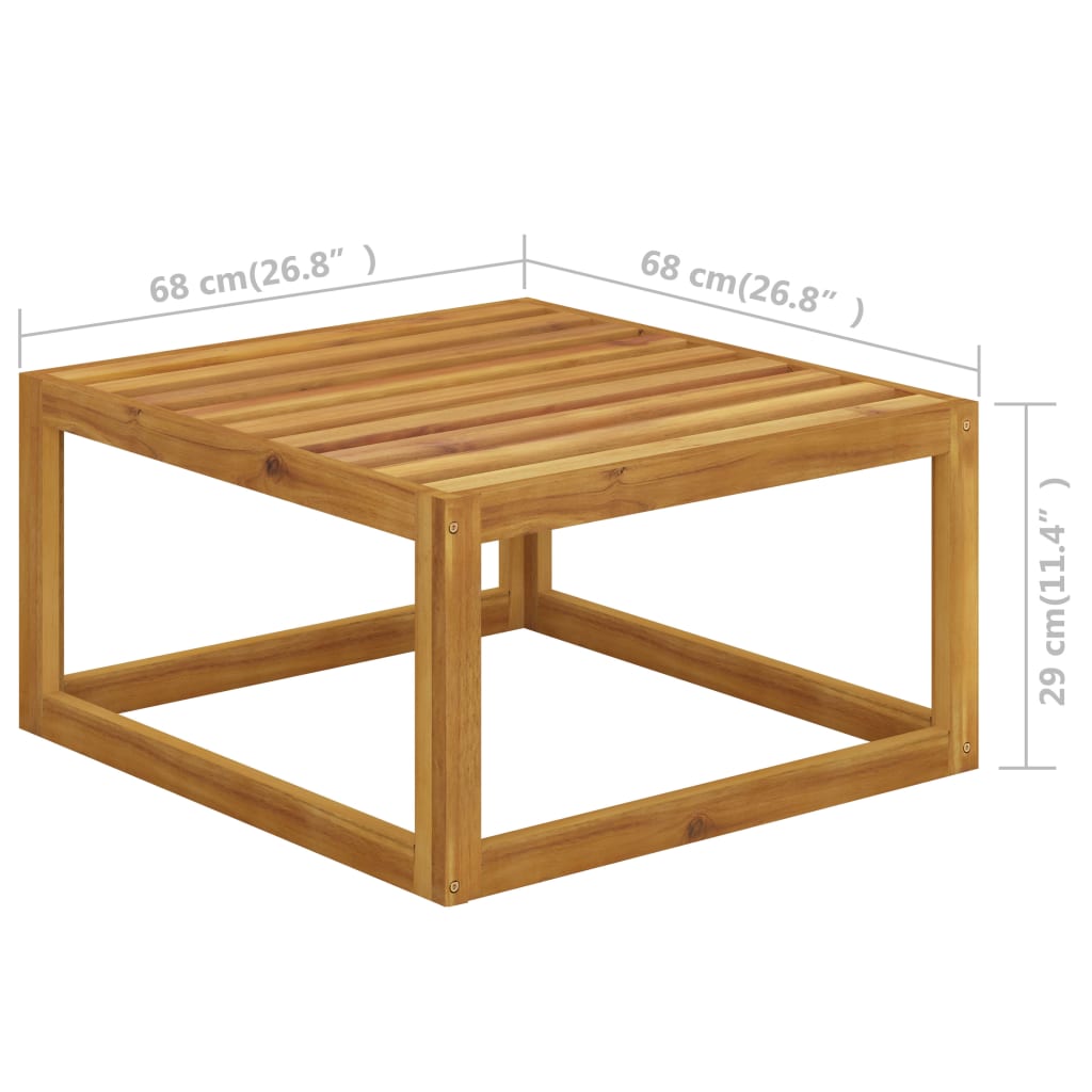 Muebles de jardín 4 pzas cojines crema madera maciza de acacia vidaXL