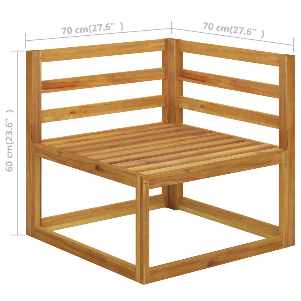 Muebles de jardín 4 pzas cojines crema madera maciza de acacia vidaXL