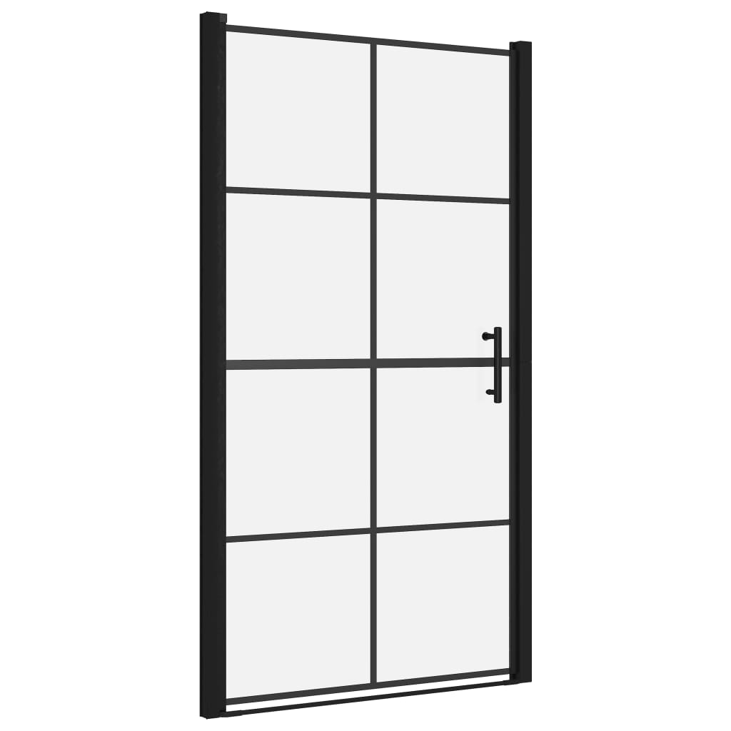 Puertas de ducha de vidrio templado negro 100x178 cm vidaXL