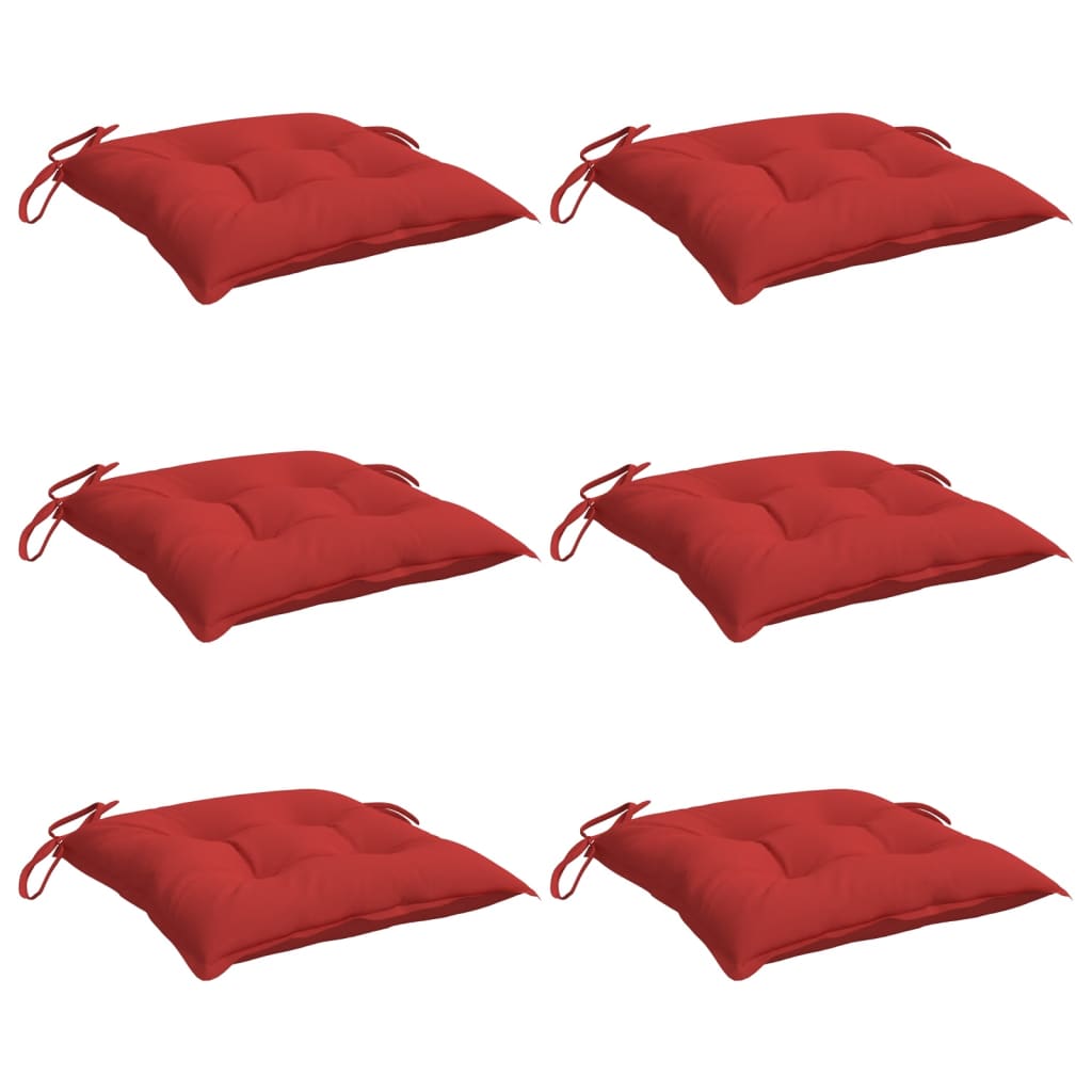 Cojines de silla de jardín 6 uds tela Oxford rojo 50x50x7 cm vidaXL