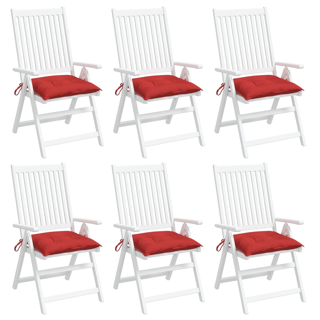 Cojines de silla de jardín 6 uds tela Oxford rojo 50x50x7 cm vidaXL